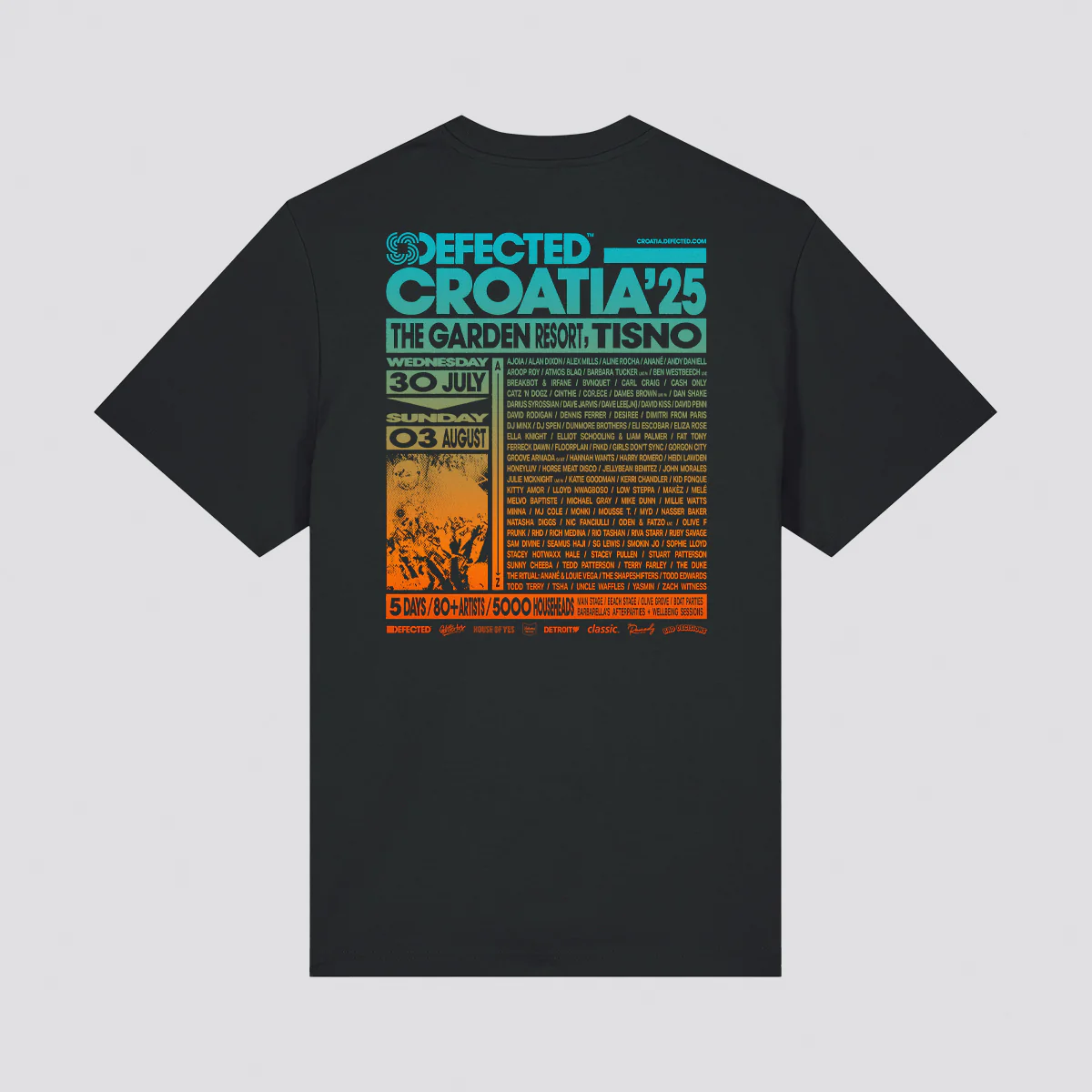 Defected Croatia 2025 Line-Up T-Shirt - Image 5