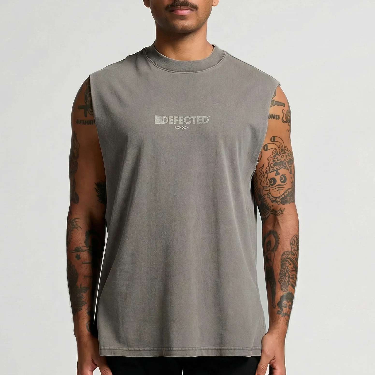 Defected London Embroidered Heavy Faded Tank
