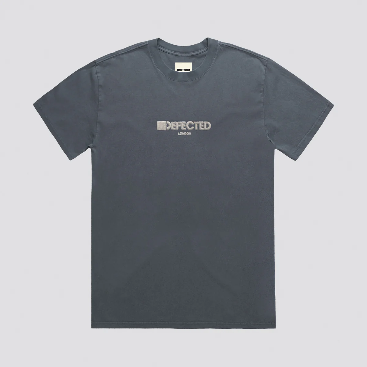 Defected London Embroidered Logo Heavy Faded T-Shirt - Image 4
