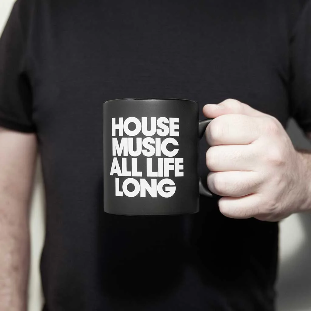 House Music All Life Long Matt Black Ceramic Mug - Image 4